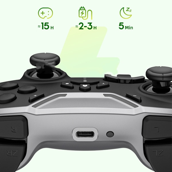 Bluetooth Gamepad Multifunksjonell Vibrerende Trådløs Spillkontroller for Switch for IOS for Windows for Android Svart