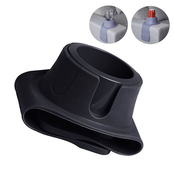 Silikone Sofa Kopholder til Sofa, Anti-Spild Sofa Coaster, Varmebestandig Armlæn Kopholder Bakke, Sort