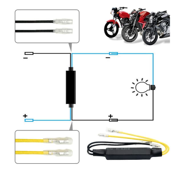 2 stk. DC12V 21W LED Modstand Dekoder Fejlfri Annullerer Ensidig Ledning til Motorcykel Blinklys