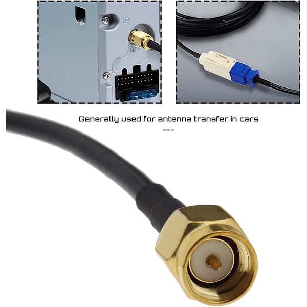 2-pack Universal Fakra Z till SMA Hanadapterkabel för GSM Bilantenn GPS DAB TV Biltillbehör 15cm