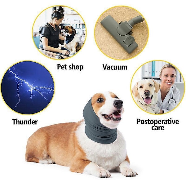 Hund Snood för Hund, Justerbar Hundhalsduk Värmare Skyddar Hunden i Kallt Väder, Ger Ångestlindring (S, Gul)