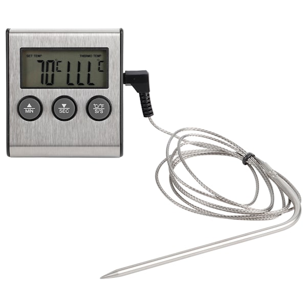 BBQ-termometer Köttmatlagning Sondtermometer med Timer Temperaturmätningsverktyg