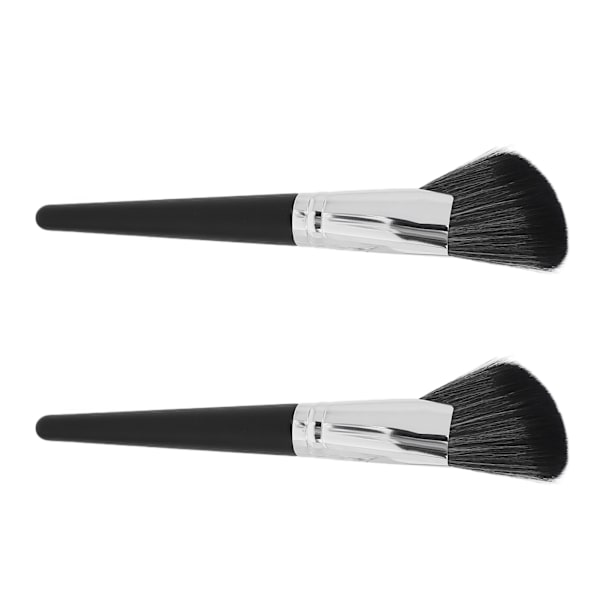 2 kpl Sirppi Contour Brush Pehmeät hiukset Puinen kahva Meikkivarjostussivellin Kosmeettinen työkalu meikkitaiteilijalle