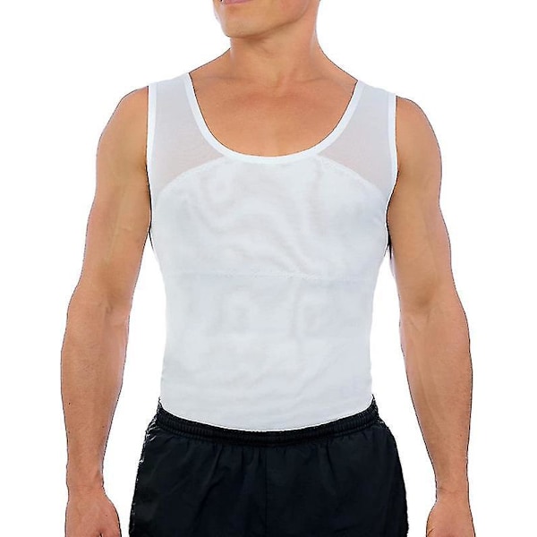 Compression Shirt for Men - Conceal Gynecomastia and Boost Confidence XXL white