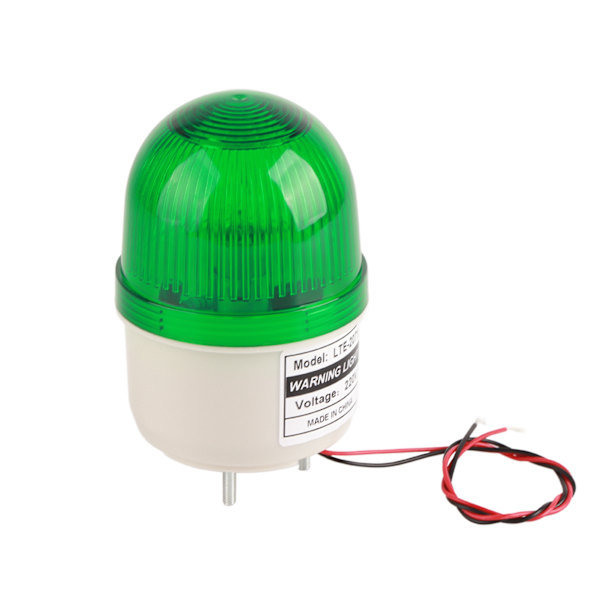 1 stk. AC 220V 15W LED Blitz Stroboskop Advarselslampe Industriel Værktøjsmaskine Grøn