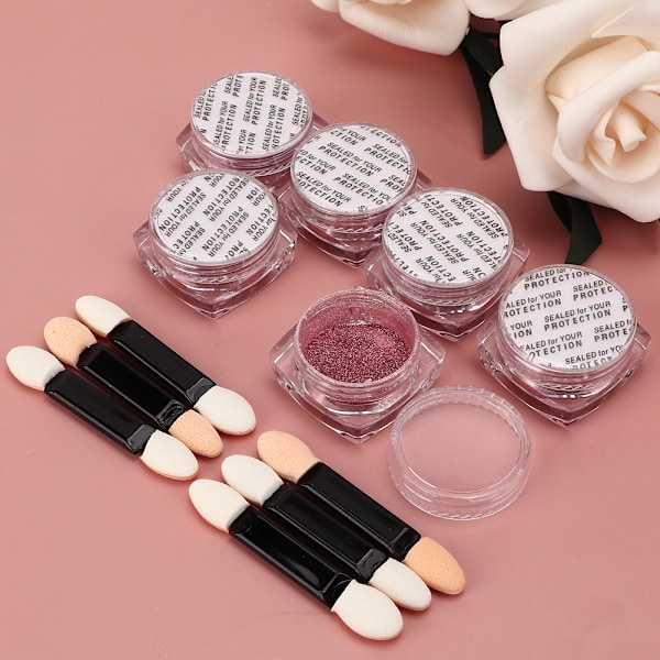 6 st 0,5 g nagelkonstpulver nageldekoration glitterpigment för nagelkonstsalong TCL-05