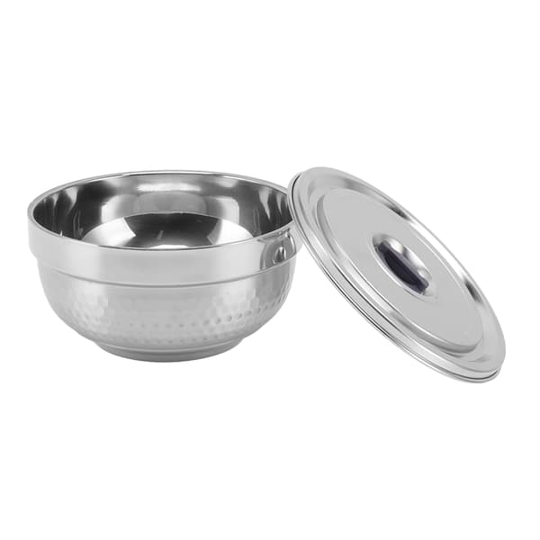 Rostfri skål 2 lager Rostsäker Värmeisolering för Ris Soppa Köksbestick 14cm Diamanttyp