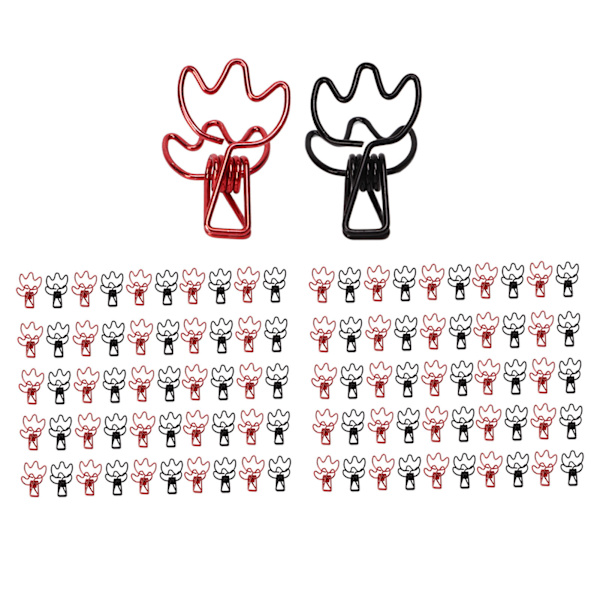 100 stk. Binder Clips Krone Form Sort Rød Metal Jern Hollow Design Mini Sjov Binder Clips til Dokumenter Billetter