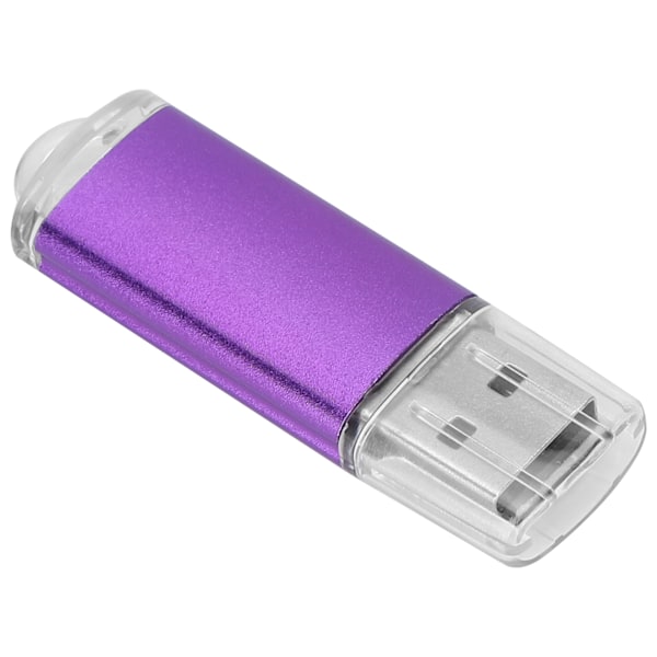 USB-minnepinne med transparent deksel, lilla, bærbar lagringsminnepinne for PC-nettbrett, 16 GB