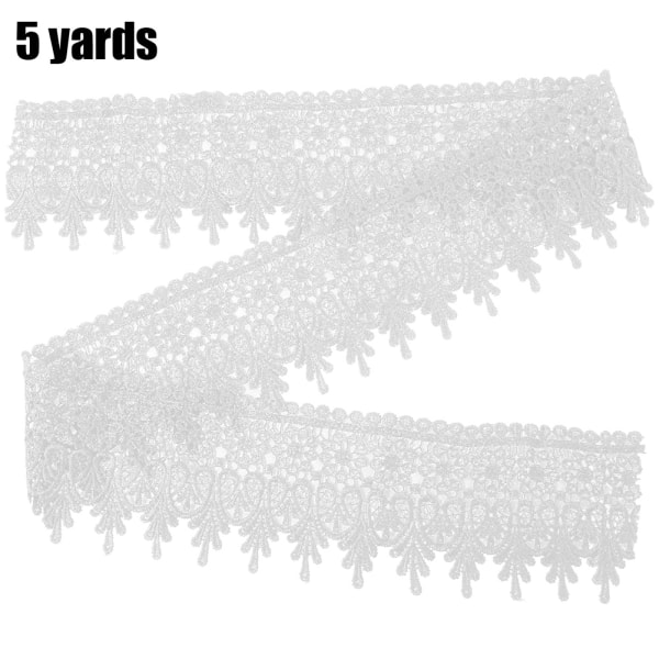 5 Yards Polyestergarn Trim Band Hantverk DIY Sytillbehör Kläddekoration (Vit)