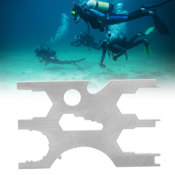 Rustfritt stål Scuba Diving Multi Tool Regulator Kredittkortsett Reparasjonsutstyr