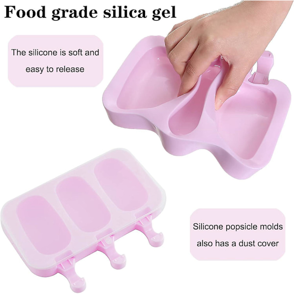 Silikon Popsicle-formar med 100 pinnar - Set om 2