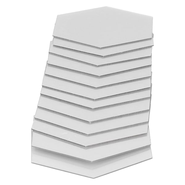 Akryl Hexagonal Spegel Inställning Vägg Självhäftande Dekaler Dekoration för Hem Rum 20cm/7.9in Silver