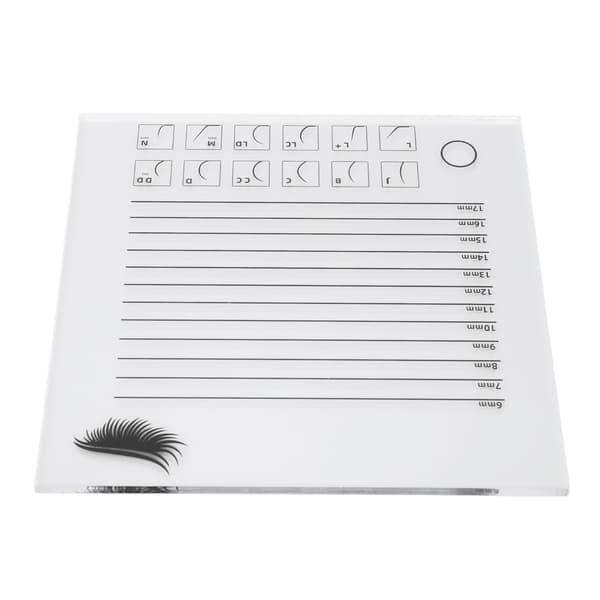 20x20cm Vippeextensions Plastbrett Klar Skala Gjennomsiktig Vippeextensionsholder Vaskbart PP Stort Vippebrett