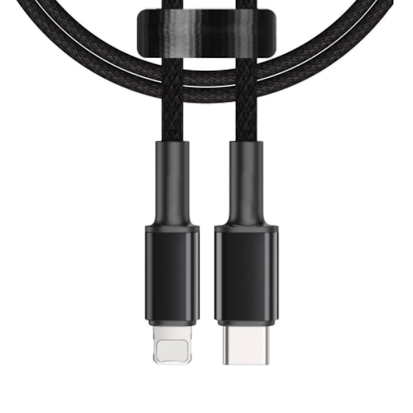 Puhelimen latauskaapeli, nopea lataus, PD 20 W, iPhone 12 Prolle, 2 m / 6,6 jalkaa, musta