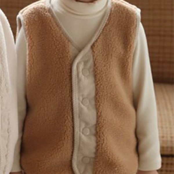 Børne Fuzzy Vest Dobbeltsidet Stil Vest Fashion All Matched Vinter Vest Jakke 120cm/47.2in