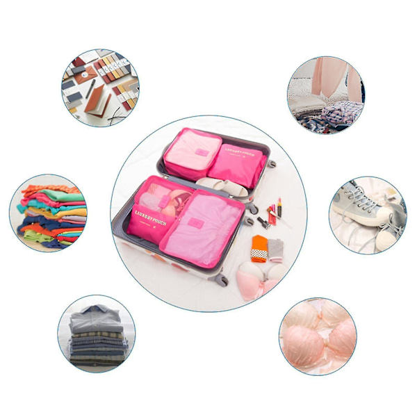 Reseset för förvaring av skor, 6-pack, för packning och organisering i bagage, himmelsblå