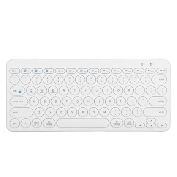 Langaton näppäimistö 78 näppäintä Pyöreät näppäimet Ohut Kompakti Retro Hiljainen Bluetooth näppäimistö Kotitoimistoon Matkavalkoinen