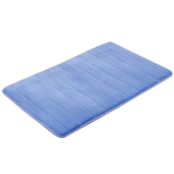 Badeværelsestæppe Skridsikker Bademåtte Absorberende Bademåtte Badeværelsestæppe Bademåtter Brusemåtter (50x80 Cm, Blå)