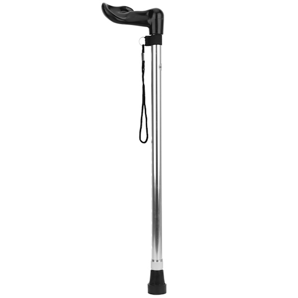 Aluminiumlegering Lättvikts Teleskopisk Justerbar Äldre Promenadkäpp Anti-skid Enkel Käpp (Silver)