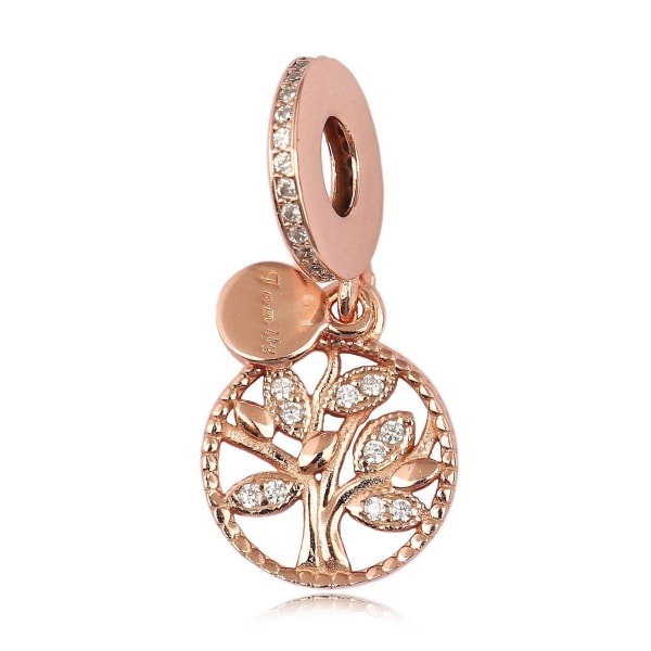 DIY Guld och Silver Tree of Life Hollow Pendant - Rose Gold