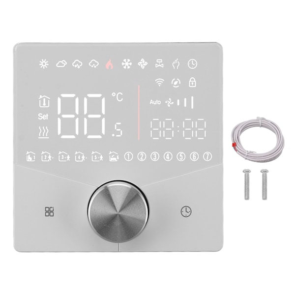 Smart digital termostat LCD färgskärm exakt styrning intelligent temperaturregulator vit