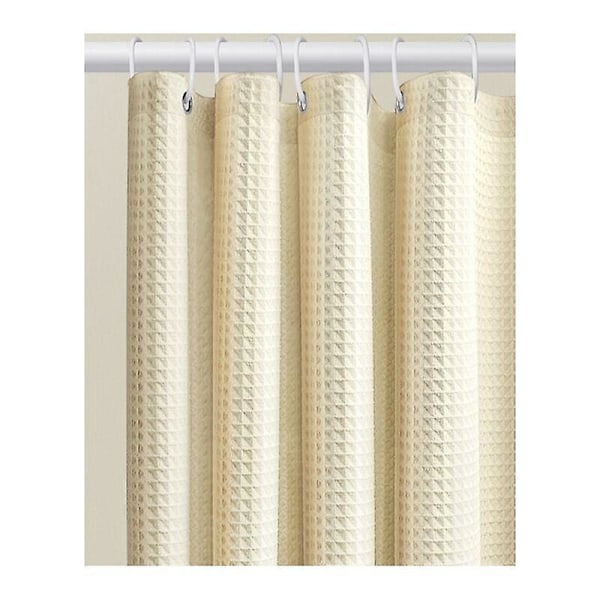 120180 Fortykket Jacquard Vaffel Badeværelse Bruseforhæng Fri Stansning Vandtæt Ensfarvet Jacquard Bruseforhæng