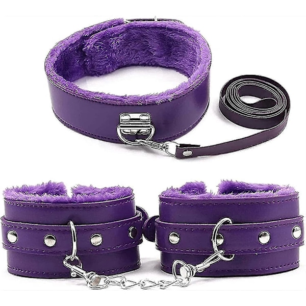 7 delar/set Läder Bondage Kit Vuxenlek Hndcffs/whps/boll Gg/rep/halsband Bdm
