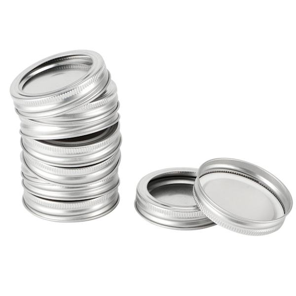 Jaetun tyypin lasipurkkien purkituskannet pyöreät ruokasäiliön cover keittiötarvikkeet (10 kpl 70 mm hopea pyöreä rengas + cover )