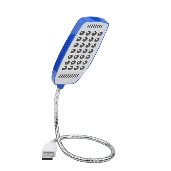 5V Fleksibel Svanehals Mini USB 28 LED Bærbart Læselys Computerlampe Med Switch Blå