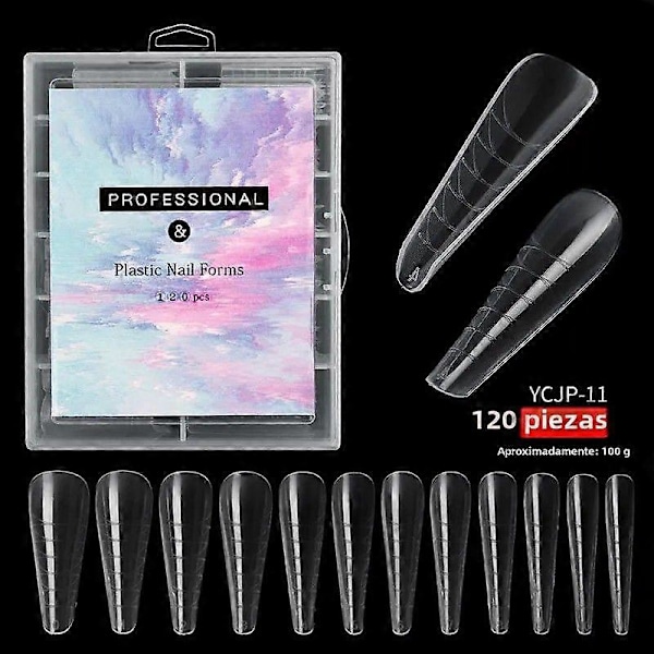 120 st/set Nagelsystem Snabbväxande Gel Duplicator Former Täckt Över Nagel Förlängning Klar Plast11