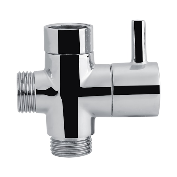 3-vejs T-form omskifter lukkeventil Bruser Toilet Bidet Sprøjte Vandadapter Krom farve