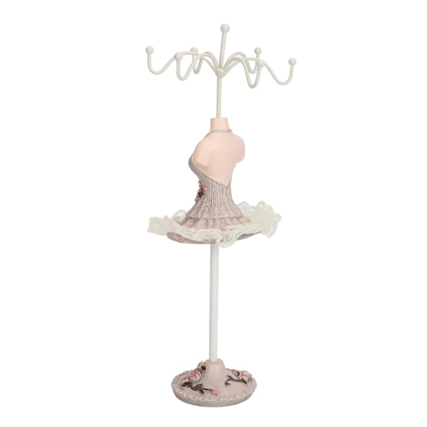 Örhängen Halsband Prinsessklänning Stativ Display Resin Mänsklig Modell Smyckesorganisatör Grå