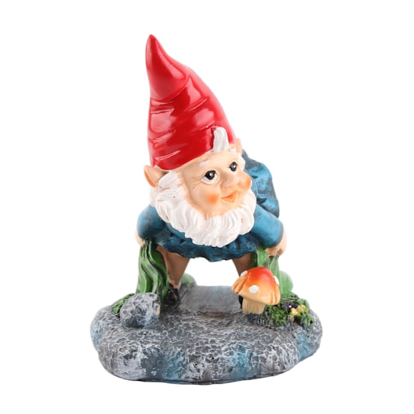Dvärg Dekorativa Prydnader Hållbara Harts Dekor Söta Tomte Figur Dekorationer för Hem Utomhus Gård Dekor