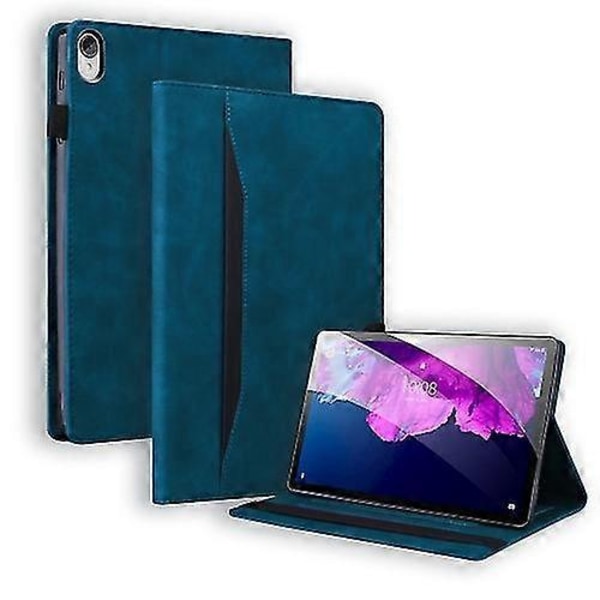 Støtsikkert Horisontalt Flip Lærdeksel for Lenovo Tab P11 Tb-j606f med Holder, Kortspor, Fotoramme og Pennspor Grønn