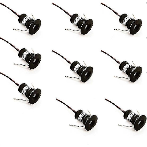 Sort 9 stk. Mini 12v 1w Led Loft Indbygningsspots Ip65, 3000k (120, Varm Hvid).