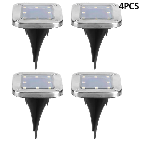 4st 8LED Solcellsdriven Nedgrävd Lampa Utomhusgång Trädgårdsdekor