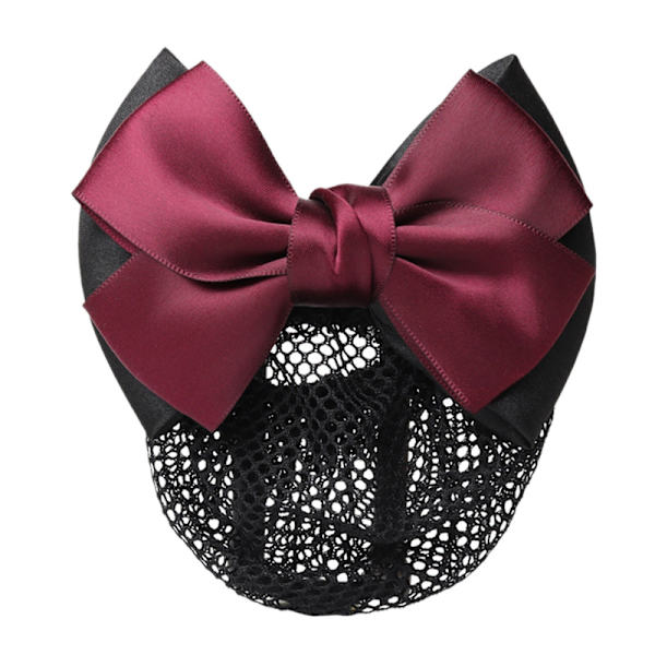 Bowknot Hair Snood Net Elegant Kvinner Barrette Hårklemme Bundeksel for servitør Sykepleier Rød Bowknot Net