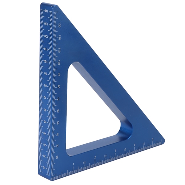 Triangellinjal Blå 90 grader tum Metrisk aluminiumlegering Fyrkantig träslöjdsmätare
