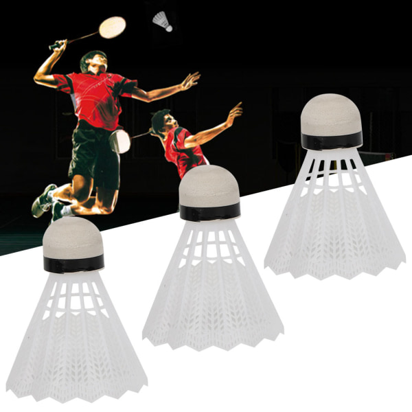 6st Plastfjädrar Träningsbadmintontävling för utomhussport inomhus Vit
