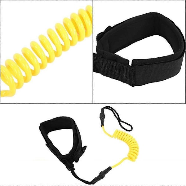 Surf Leash, Stand Up Paddle Board - Spiral Tau til Fot - Fjær - Surf Leash for Surfebrett (Gul, Oransje) (Farge : Gul)