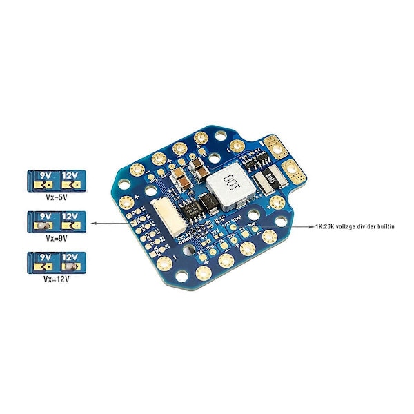 PDB-HEX 12S 5A 5V/9V/12V BEC Strømfordelingskort