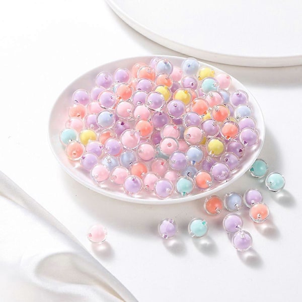 30-50 st Färgglada AB Frostade Klara Akrylkulor för DIY Smyckestillverkning Handgjorda Tillbehör Storlek 8-15mm FrostedPurple 15mmx30st
