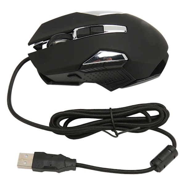 RGB Gaming Mus 7200 DPI Programmerbara Knappar Bakgrundsbelysning Programvarstöd DIY Snabbrandknapp USB Trådbunden Spelmus Svart