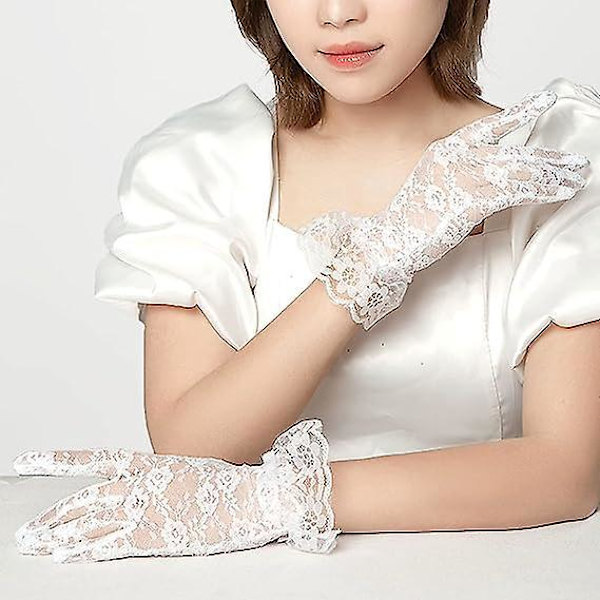 Eleganta Vita Spetsarmband för Bröllop, Te-Party, Cosplay, Kostym