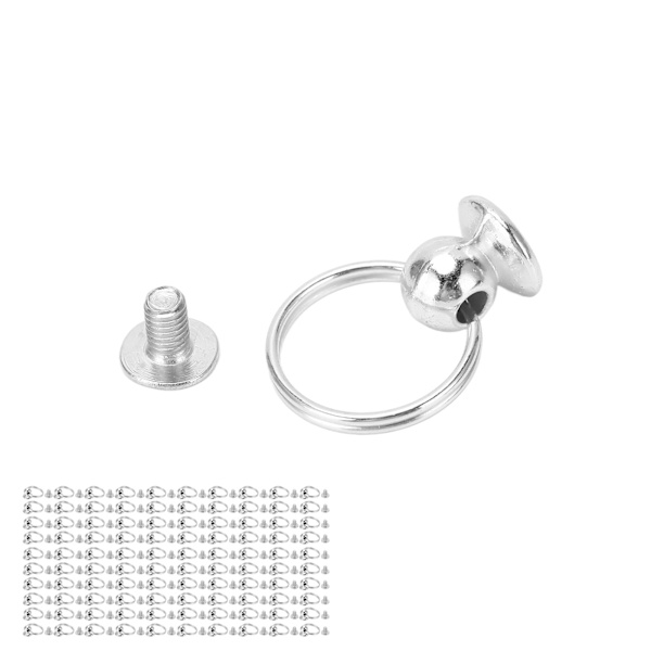 100 set monknit med dragkedjor 8mm högglans kopparmaterial dubbelögla dragkedja för DIY kläder väskor skor silver
