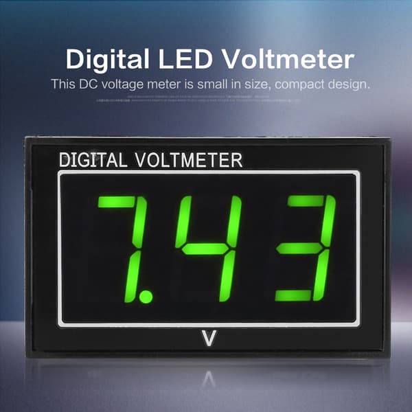 1 stk. digitalt 0,56″ LED-display vanntett voltmeter DC spenningsmålerpanel (2,5-30V, grønn)