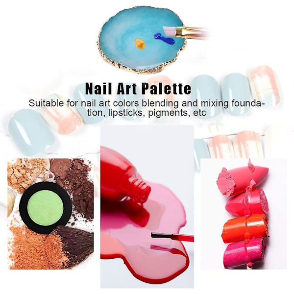 Nagelkonst Resinplatta - Grön Färg, Gel Polish Hållare, Ritplatta, Nagelkonst Display, Makeup Mixer