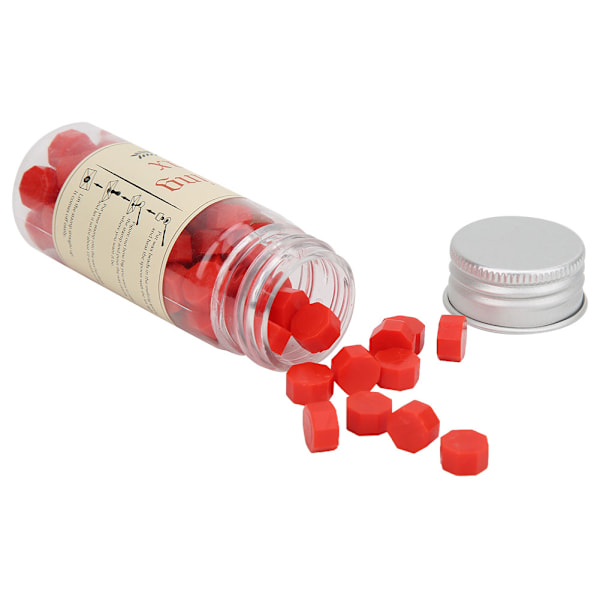 Åttekantformet forsegling voksperle flaskepakket voksforseglingsstempel DIY-sett for konvoluttbrev Bright Red