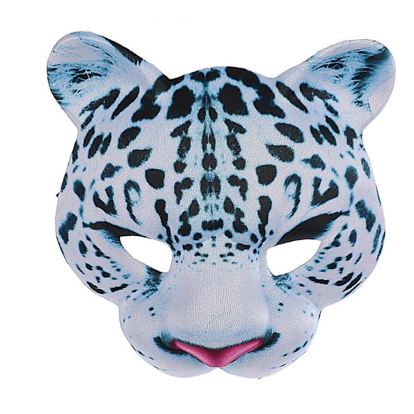 Rolig Snöleopard Djurmask för Halloween, Påsk Karnevalfest